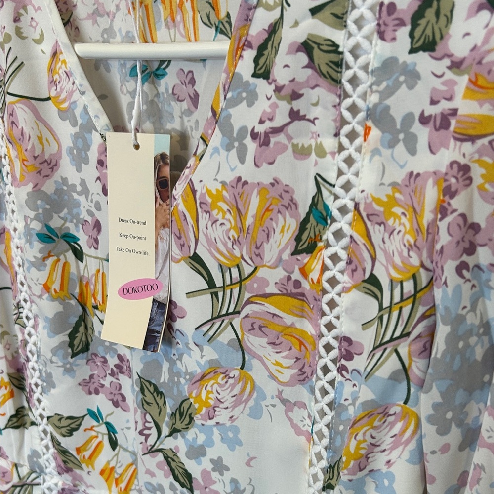 Dokotoo Floral Long Sleeve Dress Small - Picture 4 of 8